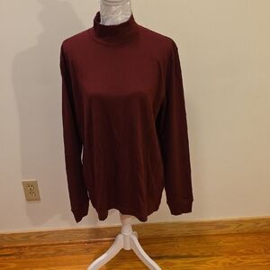 Lands' End Women's Burgundy Turtleneck Sweater